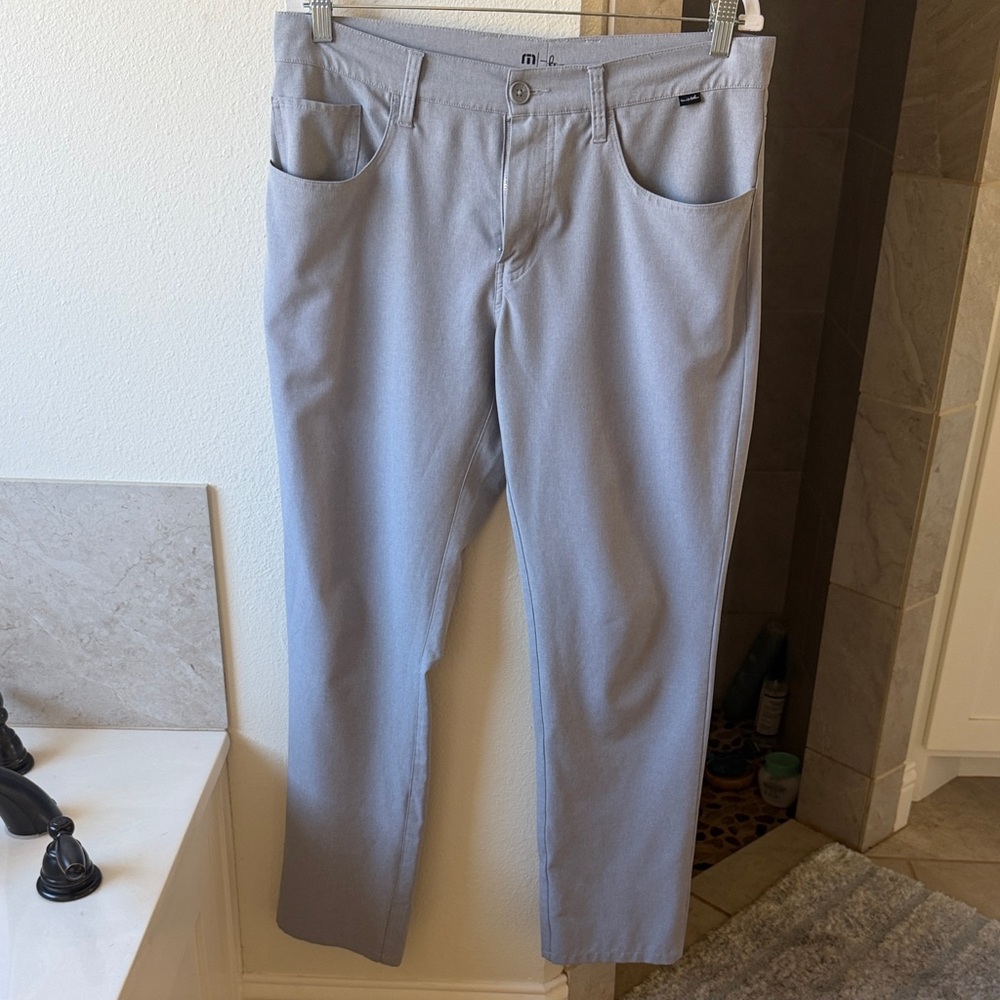 Travis Mathew Light Gray Straight Pants